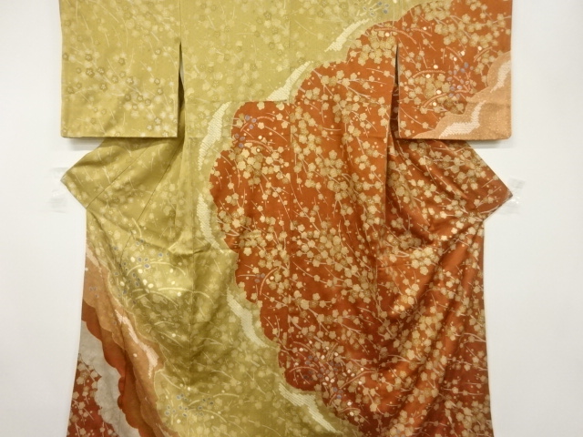 JAPANESE KIMONO / HOMONGI / SHIBORI / FLOWER